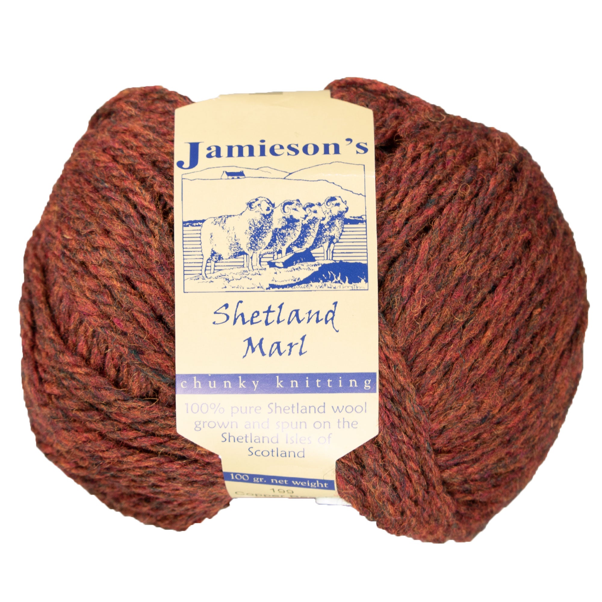Jamieson's of Shetland Marl Chunky Yarn - 199 Copper Beech - Ideal for Icelandic-Style Knit & Crochet