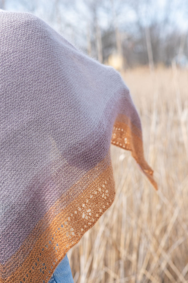 Berroco Aerial + Aerial Color Patterns - Kiania Shawl PDF Download - Stunning Mohair Ombre Gradient