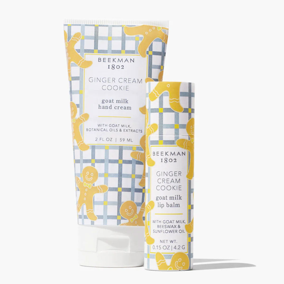 Beekman 1802 Luxurious Goat Milk Hand Cream and Lip Balm Set - Ginger Cream Cookie Scent