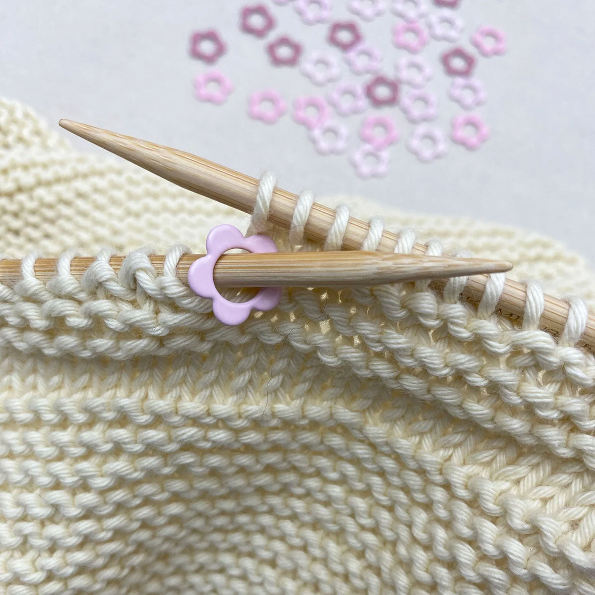 Allstitch Studio Large Cherry Blossoms Seamless Stitch Markers for Knitting and Crocheting