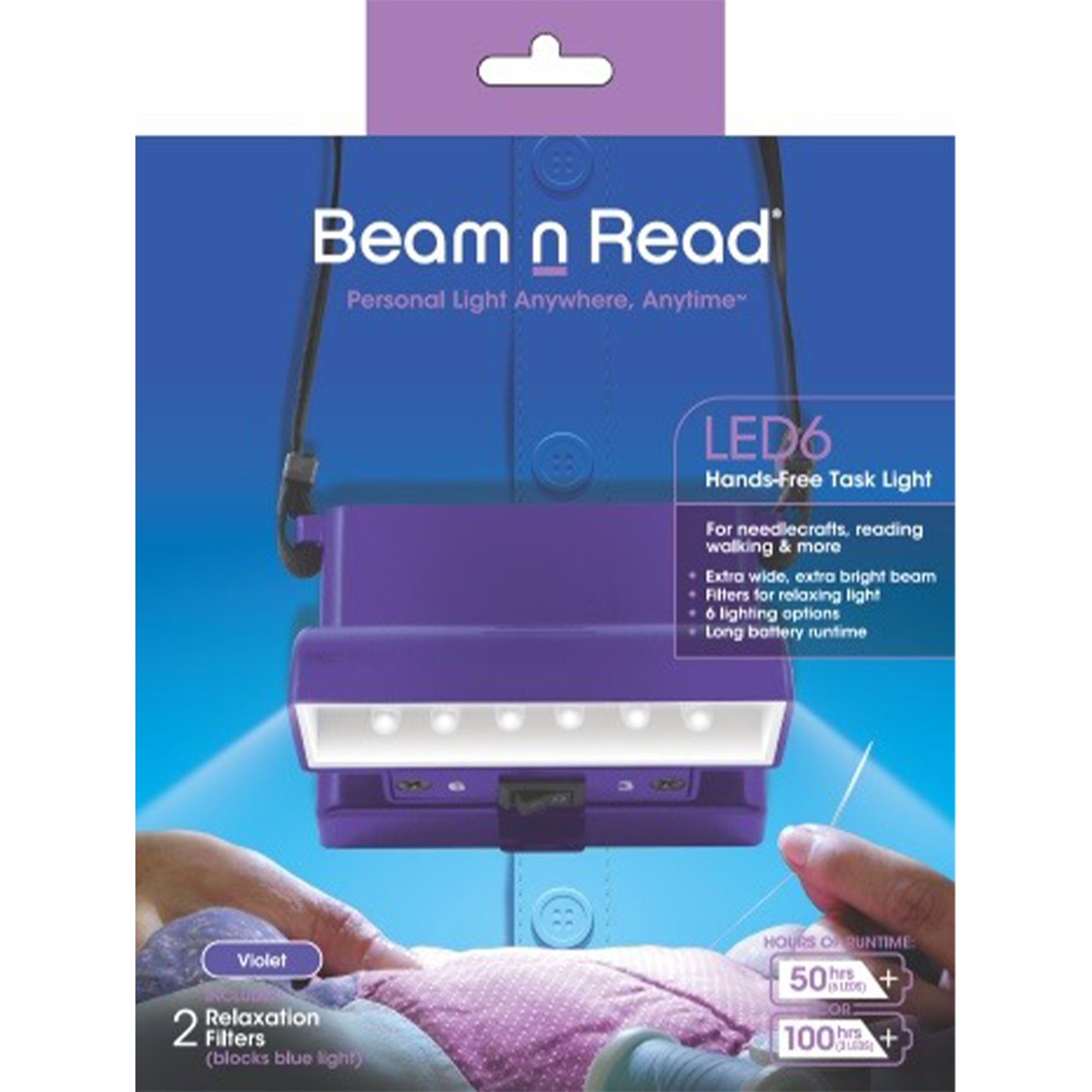 Beam N' Read 6-LED Violet Neck Lights for Hands-Free Illumination