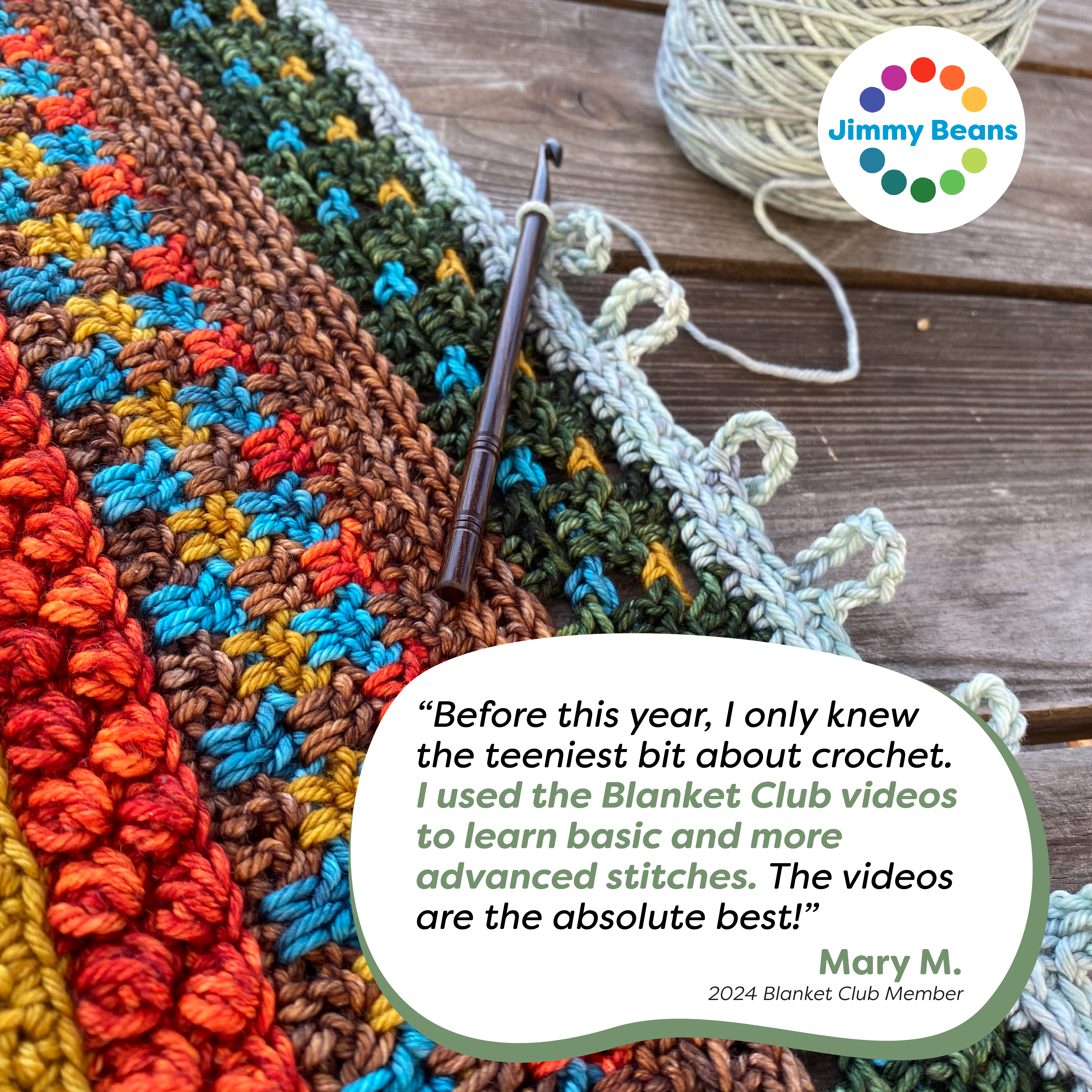 Jimmy Beans Wool 2025 Knit Blanket Club Kits - Beanstalk Worsted Yarn in Beachy Keen Color for Cozy Blanket Making