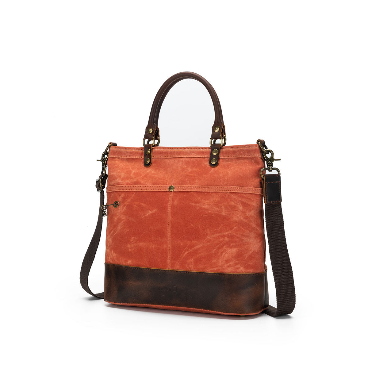 della Q Maker's Stylish Orange Canvas Tote for Knitters and Crocheters
