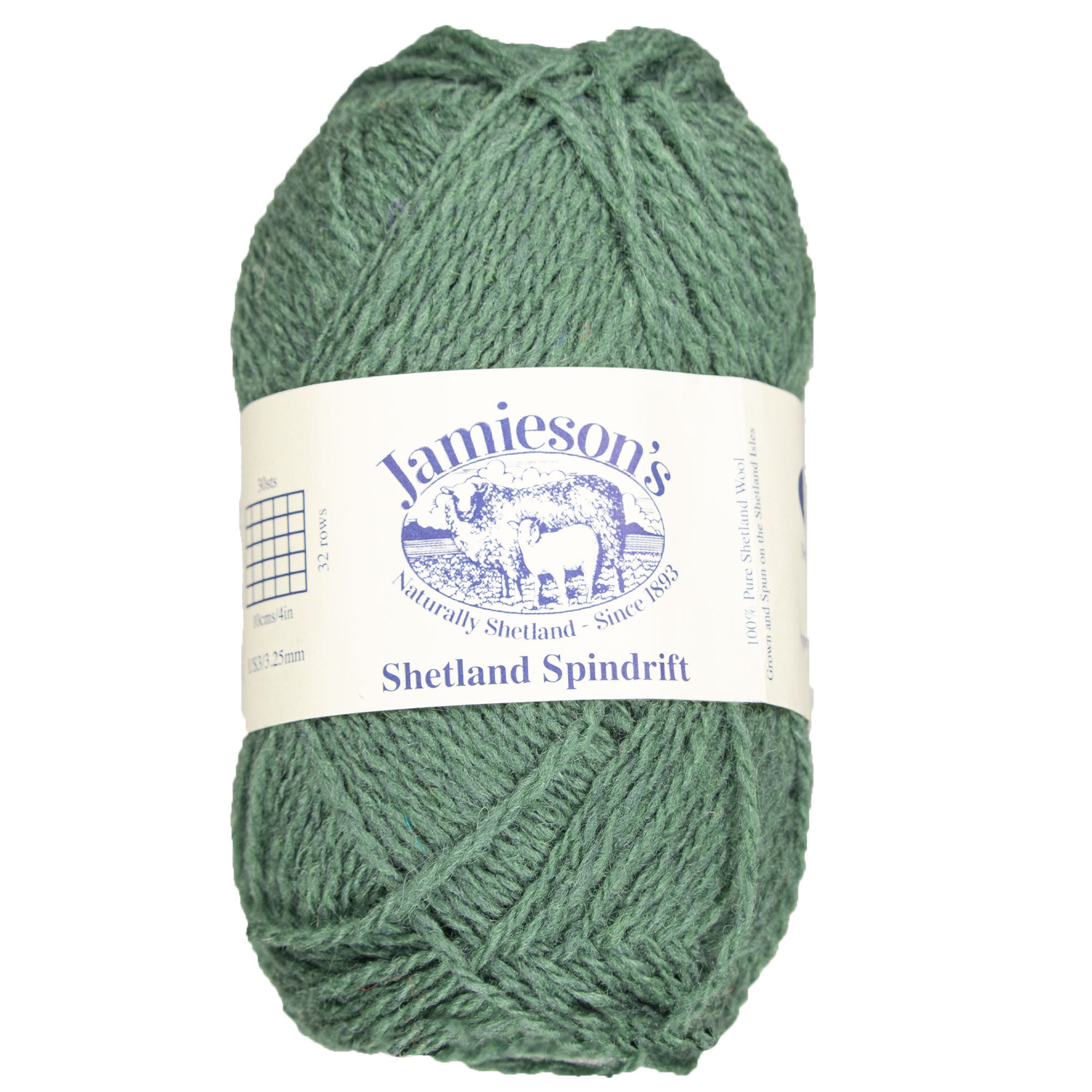 Jamieson's of Shetland Spindrift 2-Ply Yarn - 766 Sage for Crochet & Fair Isle Knitting