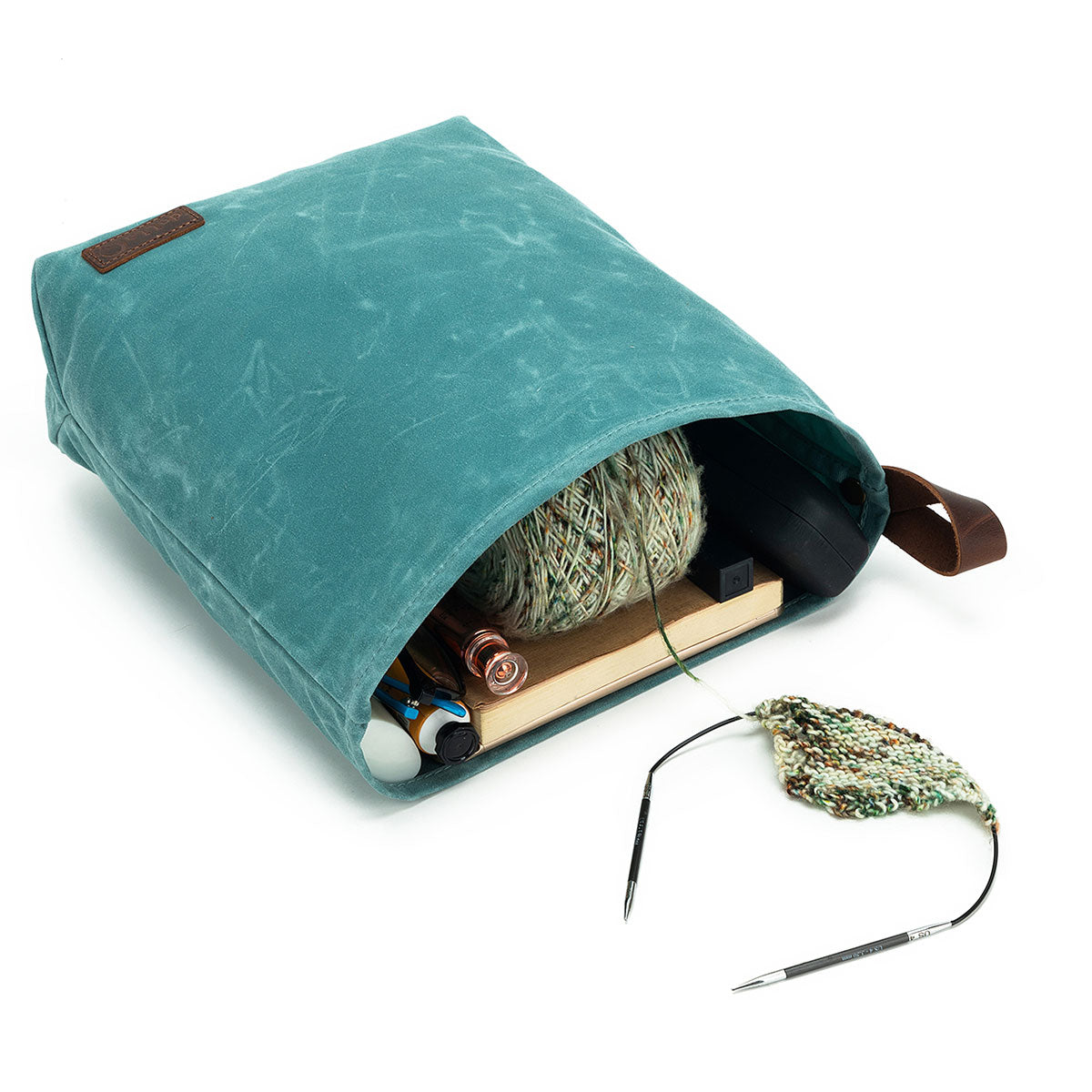 della Q Maker's Premium Canvas Knit Sacks (Set of 2) - Stunning Teal