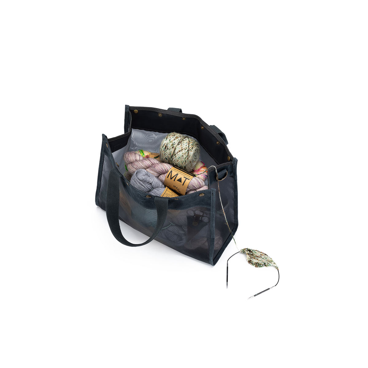 della Q Maker's Blue Transparent Mesh Tote for On - the - go Projects