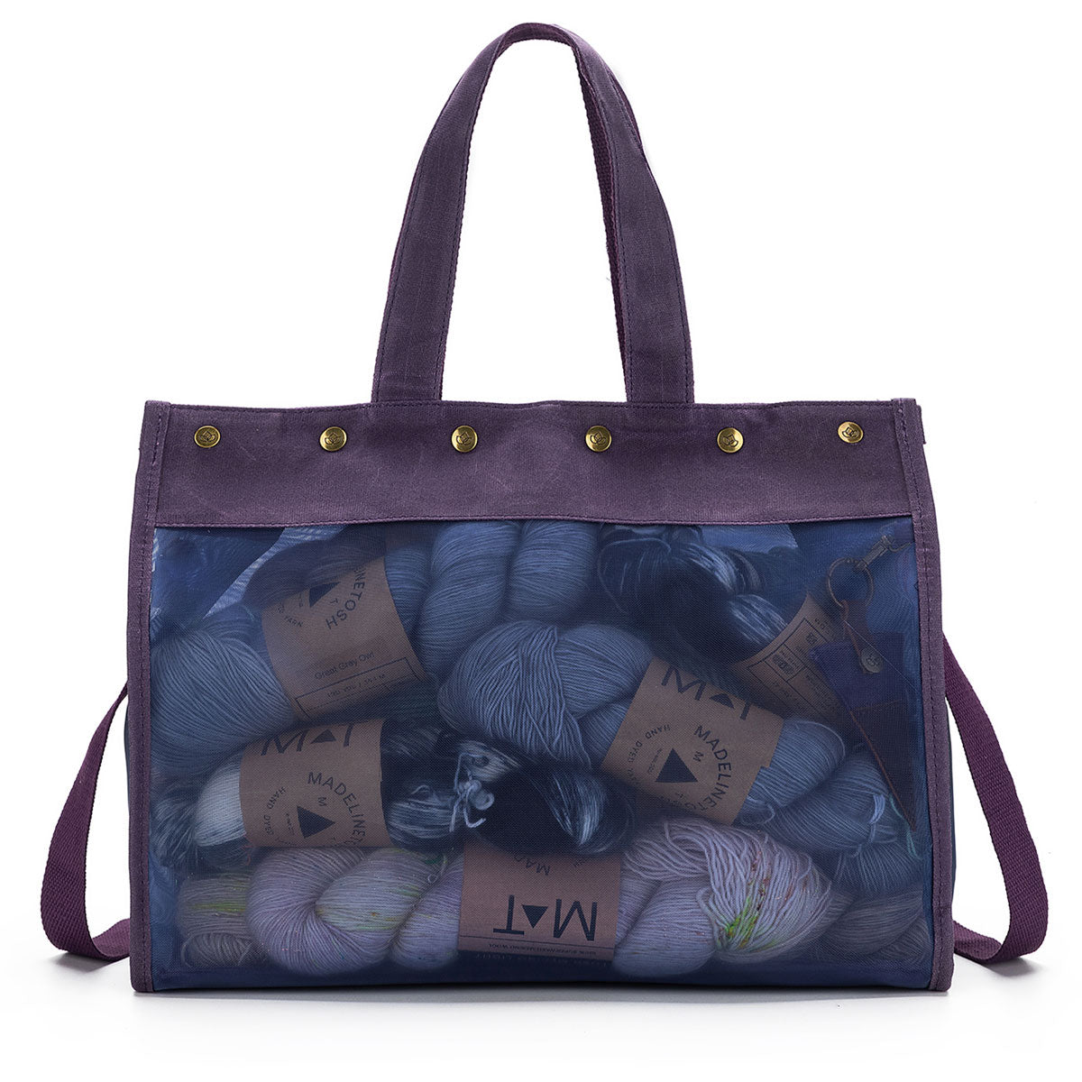 della Q Maker's Transparent Purple Mesh Tote - Ideal for On-the-go Projects