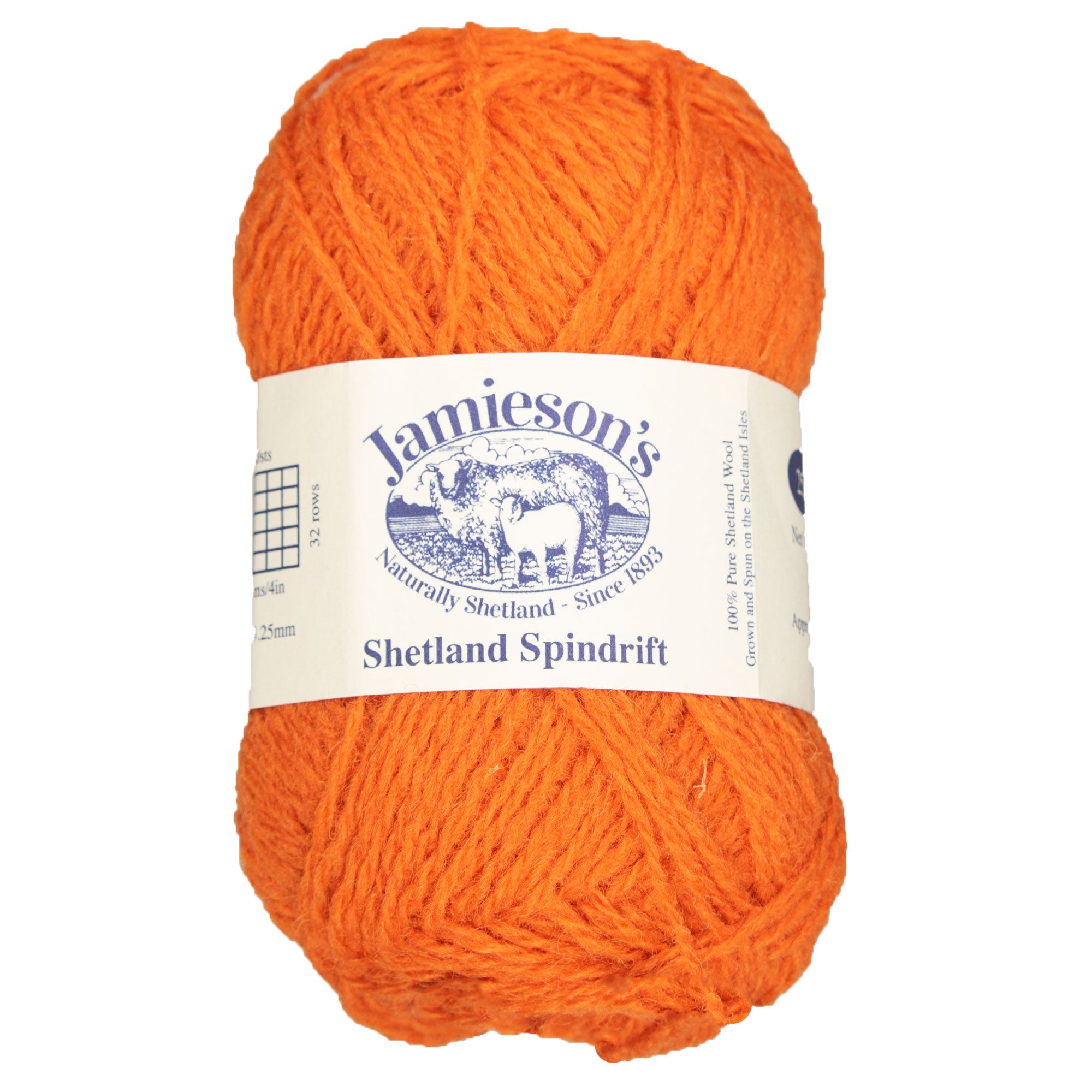 Jamieson's of Shetland Spindrift Yarn - 470 Pumpkin: Cozy 2-Ply Yarn for Crochet and Knitting